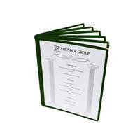 Thunder Group 6-Page Plastic Laminate Book Fold Menu Cover w/ Green Edges - PLMENU-6GR