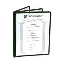 Thunder Group 8-1/2in x 11in Green 3-Page Book Fold Menu Cover - PLMENU-L3GR 