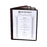 Thunder Group 8-1/2in x 11in Brown 4-Page Book Fold Menu Cover - PLMENU-L4BR 