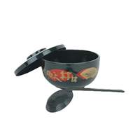 Thunder Group 30oz Black Plastic Soup/Noodle Donburi Bowl - PLNB002 