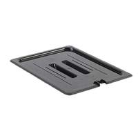 Thunder Group 1/2 Size Slotted Food Pan Cover w/ Built-In Handle Black - PLPA7120CSBK