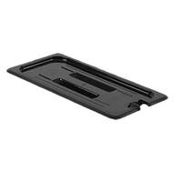 Thunder Group 1/3 Size Slotted Food Pan Cover with Handle - Black - PLPA7130CSBK 