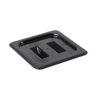 Thunder Group 1/6 Size Solid Food Pan Cover with Built-In Handle - Black - PLPA7160CBK 