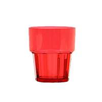 Thunder Group 8 oz Red Polycarbonate Diamond Stackable Rocks Glass - 1 Doz - PLPCTB108RD