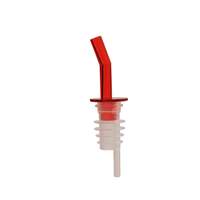 Thunder Group San Red Spout Plastic Free Flow Liquor Pourer - 1 Doz - PLPR800RD