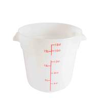 Thunder Group 18qt Round Food Storage Container - White - PLRFT318PP 
