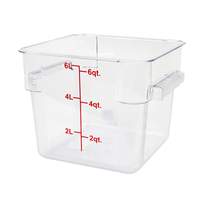 Thunder Group 6 Qt Clear Polycarbonate Square Food Storage Container - PLSFT006PC