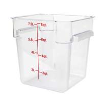 Thunder Group 8 Qt Clear Polycarbonate Square Food Storage Container - PLSFT008PC