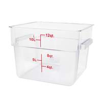 Thunder Group 12 Qt Clear Polycarbonate Square Food Storage Container - PLSFT012PC