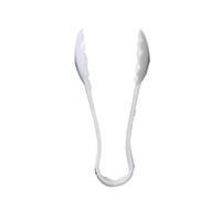 Thunder Group 6in White Polycarbonate Scalloped Serving Tong - PLSGTG006WH 