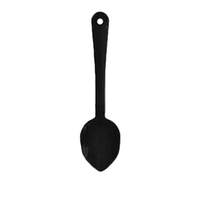 Thunder Group 11" Black Polycarbonate Solid Serving Spoon - 1 Doz - PLSS111BK