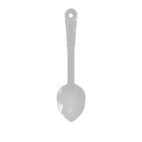 Thunder Group 11" White Polycarbonate Solid Serving Spoon - 1 Doz - PLSS111WH