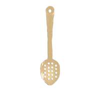 Thunder Group 11in Beige Polycarbonate Perforated Serving Spoon - 1dz - PLSS113BG 