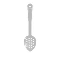 Thunder Group 11in White Polycarbonate Perforated Serving Spoon - 1dz - PLSS113WH 