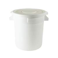 Thunder Group 10 Gallon Plastic Round Trash Can w/ Integrated Handles - PLTC010W