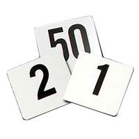 Thunder Group 4" x 4" Plastic Table Number Cards 1-50 - PLTN4050