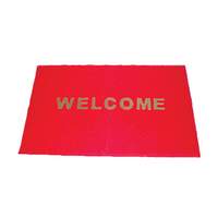 Thunder Group 59" x 47-1/2" Red "Welcome" Floor Mat - PLWC003