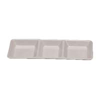 Thunder Group 28 oz Passion White 3 Compartment Melamine Plate - PS5103W