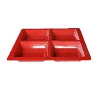 Thunder Group 60 oz Passion Red4 Compartment Melamine Plate - PS5104RD