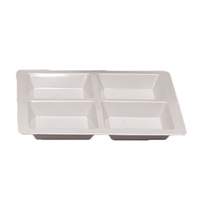 Thunder Group 60 oz Passion White 4 Compartment Melamine Plate - PS5104W