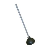 Thunder Group Black Rubber Toilet Plunger w/ 21" Wooden Handle - RYTP351A