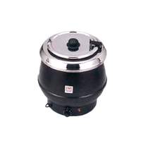 Thunder Group 10 qt Brown Epoxy Coated Soup Warmer w/ Hinged Lid - SEJ32000TW