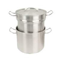 Thunder Group 12qt Stainless Steel Induction Double Boiler - 3 Piece Set - SLDB4012 