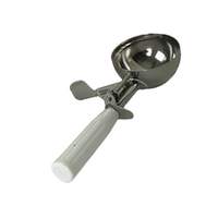 Thunder Group 5-1/3 oz Stainless Steel #6 White Handle Disher - SLDS006