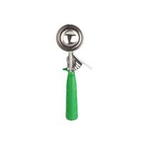 Thunder Group Size 12 Green Handle 2-2/3oz Stainless Round Bowl Disher - SLDS212P 