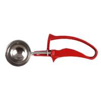 Thunder Group 1-1/3 oz Size 24 Stainless Round Bowl Red Handle Disher - SLDS224G