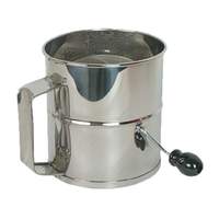 Thunder Group 8 Cup Stainless Steel 4 Wire Agitator Rotary Flour Sifter - SLFS008 