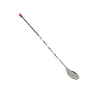Thunder Group 11" Stainless Steel Twisted Shank Bar Spoon w/ Red Knob - SLKBS011