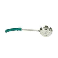 Thunder Group 6 oz Stainless Steel Perf. Green Handle Portion Controller - SLLD106P