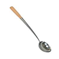 Thunder Group 6oz Stainless Steel Chinese Serving Ladle with Wooden Handle - SLLD309 