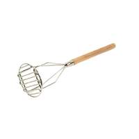 Thunder Group 24in Stainless Steel Round Potato Masher with Wooden Handle - SLPMR024 