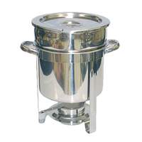 Thunder Group 7 Qt Stainless Steel Round Marmite Chafer w/ Welded Frame - SLRCF8307