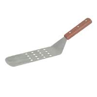 Thunder Group 14in Stainless Steel Perforated Turner with Wooden Handle - SLTWBT110 