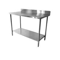 Thunder Group 30" x 96" x 35" 430 Stainless Steel Flat Top Work Table - SLWT43096F4