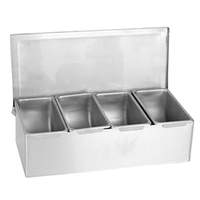 Thunder Group 4 Compartment Stainless Steel Bar Condiment D - SSCD004 