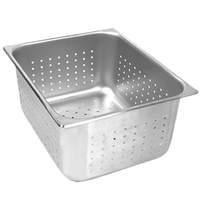 Thunder Group 1/2 Size 24 Gauge Perforated Steam Table Pan - 4in Deep - STPA3124PF 
