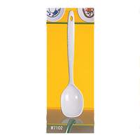 Thunder Group 12" White Melamine Solid Serving Spoon - 1 Doz - W7102