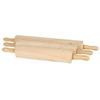 Thunder Group 13in Solid Wood roll-Ing Pin with Contoured Handles - WDRNP013 