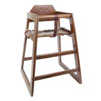 Thunder Group Walnut Finish Wood High Chair with Safety Harness Strap - WDTHHC019A 