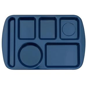 GET Navy Blue Plastic 14.5in x 9.75in 6-Compartment Cafeteria Tray - TL-151-NB 