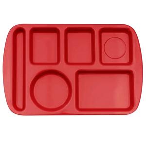 GET Red Plastic 14.5in x 9.75in 6-Compartment Cafeteria Tray - TL-151-R GET Red Plastic 14.5in x 9.75in 6-Compartment Cafeteria Tray - TL-151-R