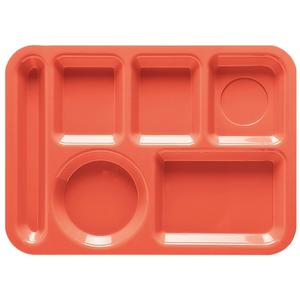 GET Rio Orange 13.75in x 9.8in 6 Compartment Cafeteria Tray- 1dz - TL-152-RO GET Rio Orange 13.75in x 9.8in 6 Compartment Cafeteria Tray- 1dz - TL-152-RO