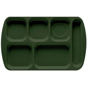 GET Hunter Green Plastic 15.5in x 9.8in 6-Compartment School Tray - TR-151-HG 