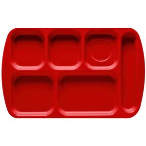 GET Red Plastic 15.5in x 9.8in 6-Compartment School Tray - 1dz - TR-151-R GET Red Plastic 15.5in x 9.8in 6-Compartment School Tray - 1dz - TR-151-R