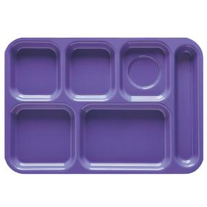 GET Peacock Blue 14.4in x 9.8in 6 Compartment Cafeteria Tray-1dz - TR-152-PB 