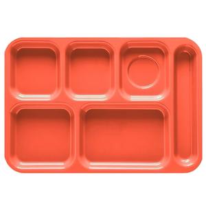 GET Rio Orange 14.4in x 9.8in 6 Compartment Cafeteria Tray - 1dz - TR-152-RO 